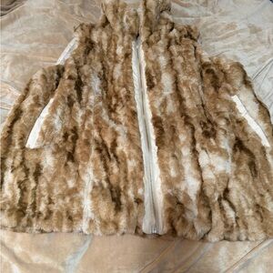 Catherine Malandrino Faux Fur Tan “Mink” Vest 1X NWT